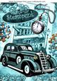 Bygone Era of Vintage Car Nostalgic Scene & Steampunk A4