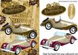 Vintage Cars in Steampunk Frame