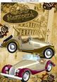 Vintage Cars in Steampunk Frame A4