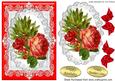 Pretty Vintage Embossed Red Rose on Lace Card and Topper