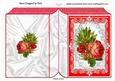 Pretty Vintage Embossed Red Rose on Lace Folded Book