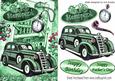 Green Vintage Sudan Car with Steampunk
