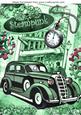 Green Vintage Sudan Car with Steampunk A4