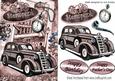 Brown Vintage Sudan Car with Steampunk