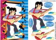Rock Star with His Guitar in Music Frame
