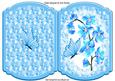 Pretty Turq Flowers on Lace with Butterfly Quick Card