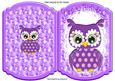 Cute Little Purple Owl with Flowers Quick Card