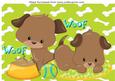 Playful Puppies with Dish and Ball A4