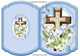 Pretty Cross on Lace with Flowers and Blue Butterflies