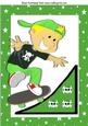 I Just Love Going Out and Skateboarding Boy in Green A4!