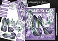 Pretty Purple Stripe Shoes with Flowers 8x8 Mini Kit