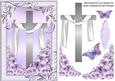 Pretty Lilac Butterflies, Flowers and Cross with Shawl