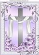 Pretty Lilac Butterflies, Flowers and Cross with Shawl A4