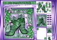 Pretty Green Vintage Lace Boot, Green Flowers 8x8 Mini Kit