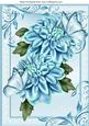 Shades of Blue Chrysanthemums and Butterflies A4