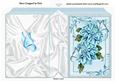 Shades of Blue Chrysanthemums and Butterflies Folded Book