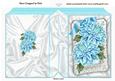 Shades of Blue Chrysanthemums in Silver Frame Folded Book