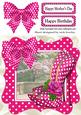 All That Pink! Hot Pink Polka Dot Shoes, Bow & Frame 8x8