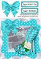 Lovely in Turq, Polka Dot Shoes Bow and Frame 8x8
