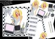 Trendy Lady in Silver with Her Laptop & Makeup 8x8 Mini Kit