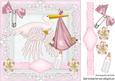 Stork with Sweet Baby Girl and Her Bottle 8x8