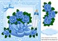 Blue Bootees, with Blue Roses in Lace Frame 8x8