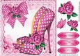 Pretty Rose Pink Polka Dot Shoes with Roses and Bow 8x8