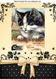 Cute Kitten with Little Mouse & Bow A4