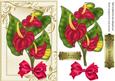 Pretty Exotic Anthuriam Flower with Bow in Ornate Frame