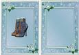 Blue Lace Vintage Boot with Painted Blue Roses A5 Insert