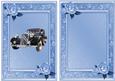Vintage Black Car with Blue Roses A5 Insert