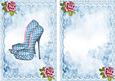 Pretty Blue Polka Dot Shoe, with Pink Roses A5 Insert