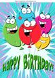 Happy Face Balloons! for Birthday A4