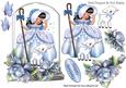 Little Bo Peep, with Her Little Lamb, Blue Rose & Bow
