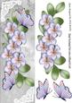 Cascading Lilac Flowers with Rainbow Butterflies Tall Dl