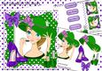 Trendy Lady in Her Green Hat with Shoes 8x8 Mini Kit