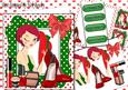 Trendy Lady in Green with Her Red Shoes and Makeup 8x8 Kit