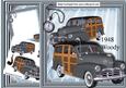1948 Silver Vintage Woody Car, 8x8 Mini Kit