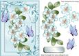 Pretty Blue Flowers with Butterflies in Ornate Frame