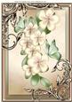 Pretty Cream Flowers with Green Butterflies A4