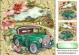 Vintage Car with Flowers and a Cottage 8x8