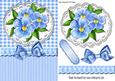 Gingham & Lace with Pretty Blue Flowers & Bow