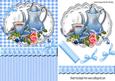Pretty Blue Porcelaine China with Roses on Lace