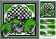 Green Motorbike with Chequered Frame 8x8