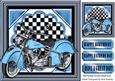 Blue Motorbike with Chequered Frame 8x8
