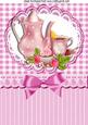Pretty Pink Porcelaine China with Roses on Lace A4