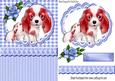 Cute Little Cavalier Puppy, with Blue Rose & Topper