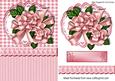 Pink Gingham and Pink Flower with Bow on Lace