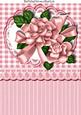 Pink Gingham and Pink Flower with Bow on Lace A4