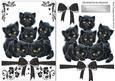 Cute Kitties with Bow in Black/whiteornate Frame